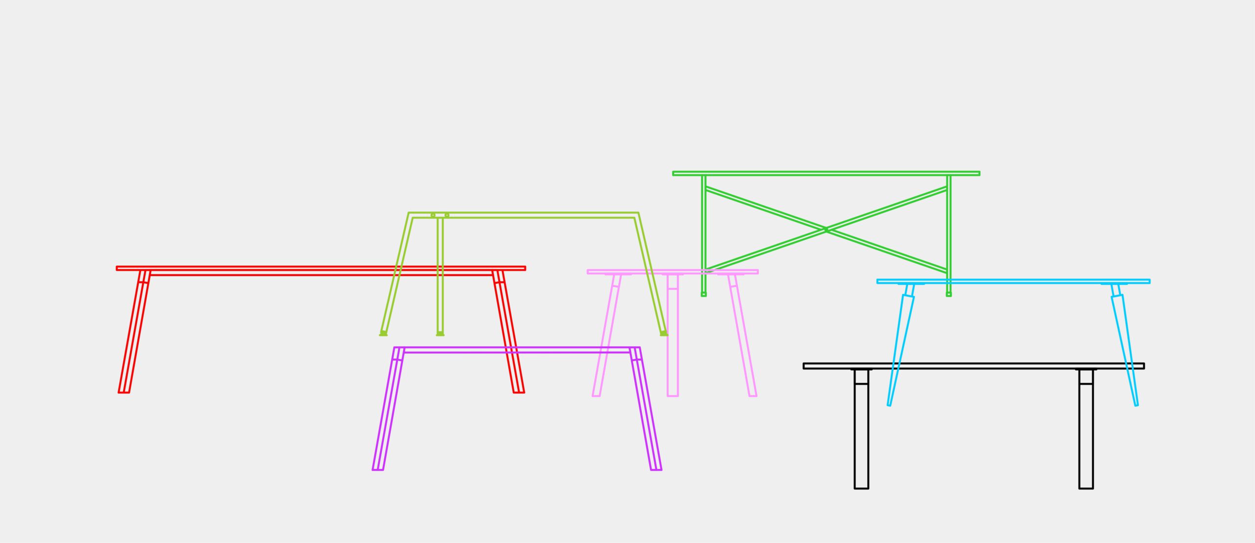 Schreibtische als Linienzeichnungen Schreibtische als Linienzeichnungen, Linoleum