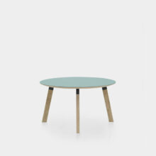 runder Couchtisch C61 mit Tischbeinen aus Holz und Tischplatte mit Linoleumbeschichtung runder Couchtisch C61 mit Tischbeinen aus Holz und Tischplatte mit Linoleumbeschichtung