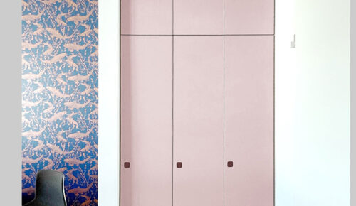 Pax Kleiderschrank mit Aufsatzschrank, Linoleum Powder