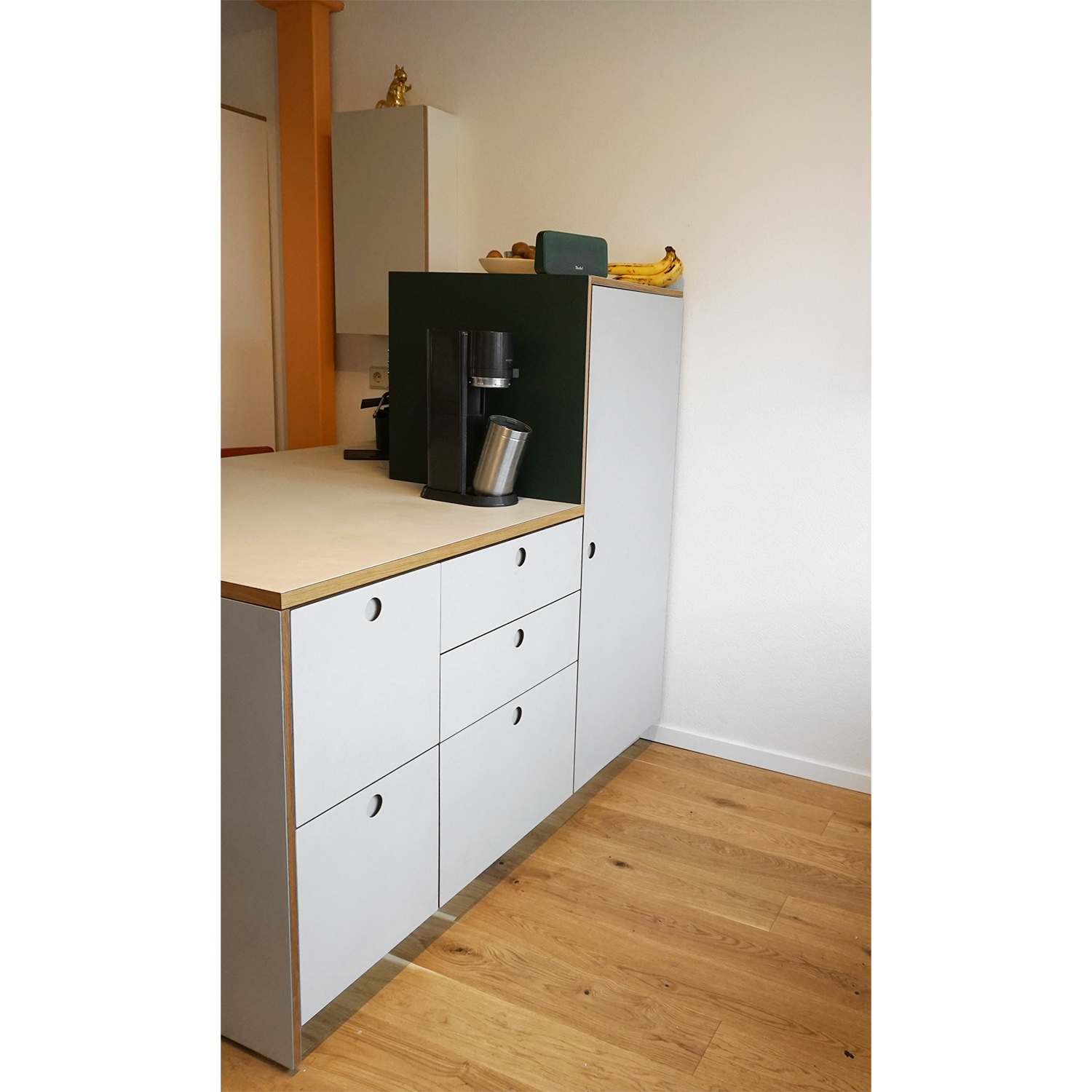 IKEA-Block-Linoleum-Metod Linoleum - Arbeitsplatte, Linoleum Mushroom, Kante Eiche