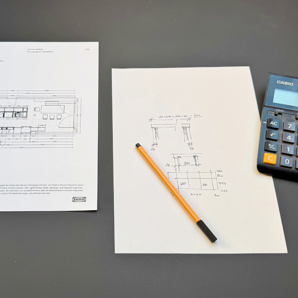 Arbeitsplatten Planung Pruefung